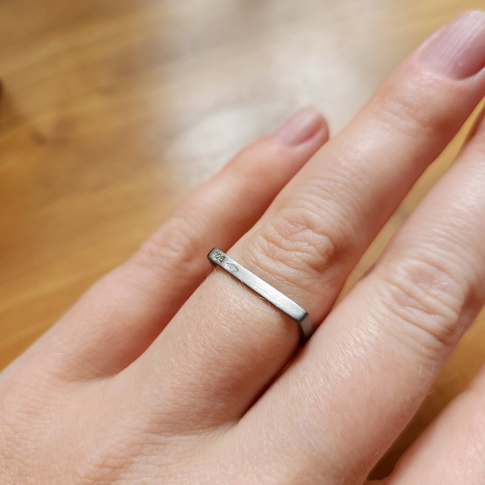Lucieblanche Square Ring Polished 925 Silver Sz 6